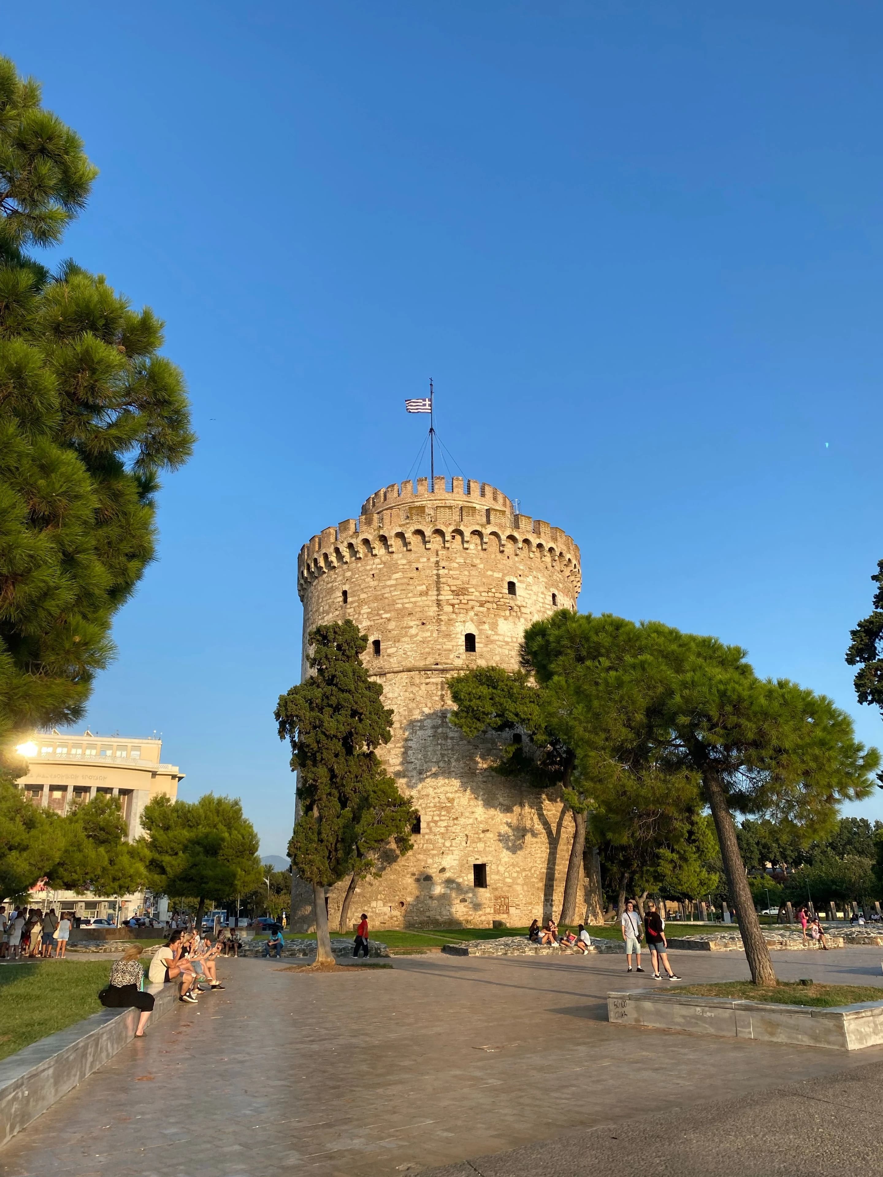 The White Tower beside Thessaloniki waterfront